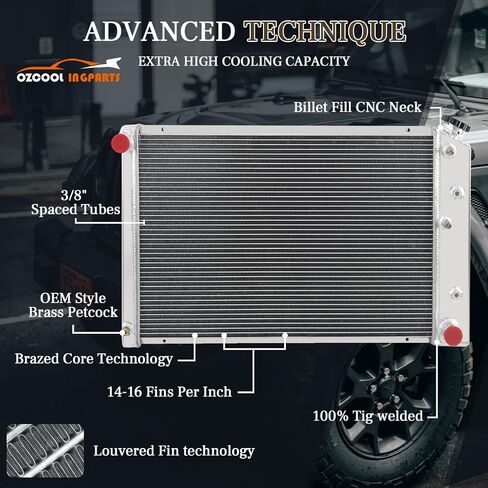 3 Row Core Aluminum Replacement DPI161 RAD161 Radiator + 2 x 12" Fan w/Shroud + Thermostat Kit for 1960-1990 85 86 87 88 Chevy Chevelle El Camino Truck Buick Cadillac Pontiac in Saudi Arabia