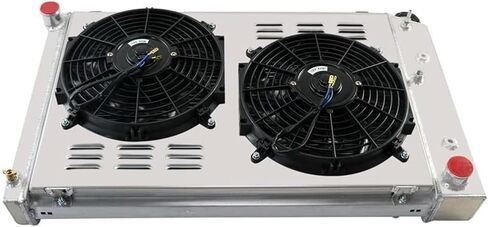 3 Row Core Aluminum Replacement DPI161 RAD161 Radiator + 2 x 12" Fan w/Shroud + Thermostat Kit for 1960-1990 85 86 87 88 Chevy Chevelle El Camino Truck Buick Cadillac Pontiac in Saudi Arabia