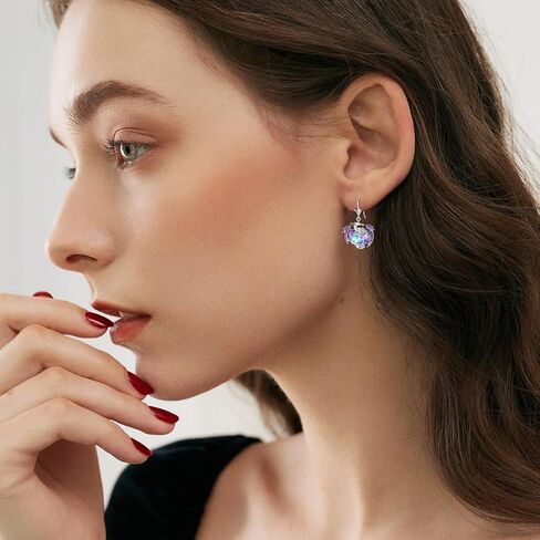 أقراط تنين من الفضة الإسترلينية متدلية على شكل تنين مع كريستال أرجواني هدية للنساء والفتيات in Kuwait