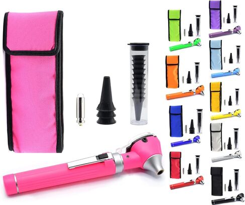 MuskLife Otoscope - Ear Scope with Light, Ear Infection Detector, Pocket Size, in 10+ Colors! Pink Style in Saudi Arabia