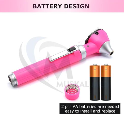 MuskLife Otoscope - Ear Scope with Light, Ear Infection Detector, Pocket Size, in 10+ Colors! Pink Style in Saudi Arabia
