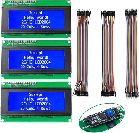 3 قطعة I2C IIC 1602 وحدة عرض إل سي دي 16x02 وحدة شاشة LCD متوافقة مع اردوينو راسبيري بي + 3 قطعة 20 سنتيمتر 20Pin أنثى ذكر أسلاك توصيل معزز in Kuwait