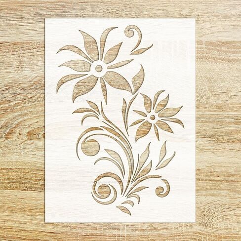 Stencil (6"x8") Pretty Swirling Flowery Plants FLONZ Decorative Stencil Template for Wall Painting Scrapbooking and Cake Decoration in Saudi Arabia
