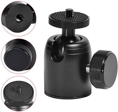 Mini Ball Head Swivel Screw Tripod Mount 360 Degree Pan 90° Tilt Rotating Base with 3/8" to 1/4" Screw Adapter for DLSR Camera Camcorder Phone Action Camera Light Stand Tripod Monopod in Saudi Arabia