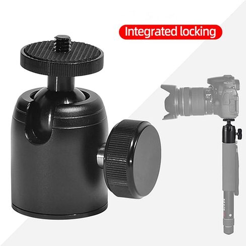 Mini Ball Head Swivel Screw Tripod Mount 360 Degree Pan 90° Tilt Rotating Base with 3/8" to 1/4" Screw Adapter for DLSR Camera Camcorder Phone Action Camera Light Stand Tripod Monopod in Saudi Arabia