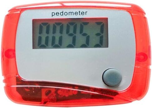 عداد أحمر محمول صغير رقمي LCD عداد الخطى للرياضة والمشي والجري وعداد الخطوات ومسافة المشي وأميال، عداد السعرات الحرارية، مراقب الأهداف اليومية، وقت التمرين in Saudi Arabia