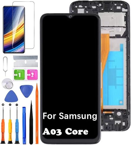 for Samsung A03 Core Screen Replacement with Frame for Samsung A032F A032F/DS A032M LCD Display Touch Digitizer Assembly with Repair Part Tools (A03 Core with Frame) in Saudi Arabia