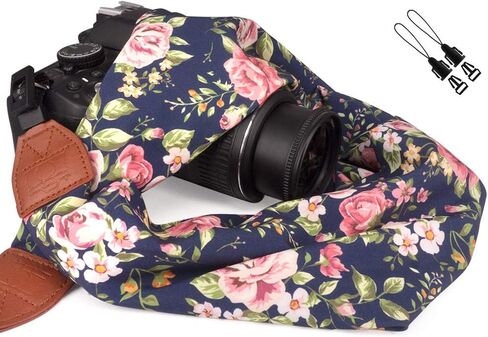 Universal Men and Women Scarf Camera Strap Belt Compatible with DSLR, SLR, Instant,Digital Camera - (Yellow Blossom) in Kuwait