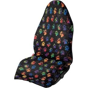 Car Seat Cover for Only Front Seat Automotive Vehicle Seat Cover American Flag Flower Washable Saddle Blanket Bucket Easy Clean