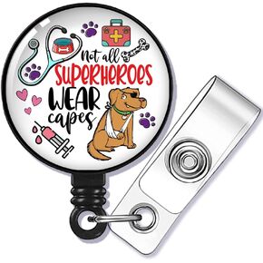 I Work Hard So My Dog Can Have A Better Life Badge Reel Retractable with Alligator Clip, Funny Corgi ID Badge Holder Gift for Doctors Nurses Social Worker Office Worker Boss Dog Lovers