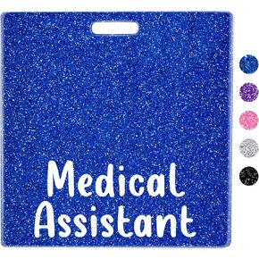 Plifal Medical Assistant MA Badge Buddy Card Holder Nurse Nursing Accessories Glitter Horizontal ID Name Identification Tags Nurse Work