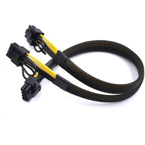 CPU 8 Pin Male to Dual 8 Pin(6+2) Male PCIe Power Adapter Cable for Dell PowerEdge R720 720XD R730 and NVIDIA Tesla GPU J30DG 15-inch(38cm), Black