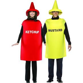 Rasta Imposta Ketchup & Mustard Condiment Couples Halloween Costume Set, Adult One Size