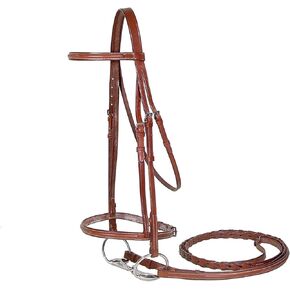 Everyday Raised Fancy Stitched Leather English Schooling Bridle with Laced Reins