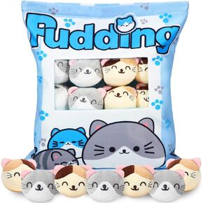 Cute Throw Pillows Plush Pillow 18 x 14 Inch Throw Pillow Stuffed Animal Toys Removable Fluffy Creative Doll Pillow Lovely Decorative Pillow for Sleeping Sofa Bedroom Car Decor(Kitten)