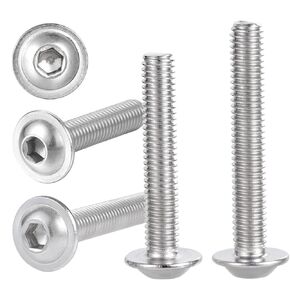 M4-0.7 x 25mm Flanged Button Head Bolts 304 Stainless Steel 18-8 Socket Head Cap Screws, Allen Hex Drive, Fully Threaded, Pack of 100