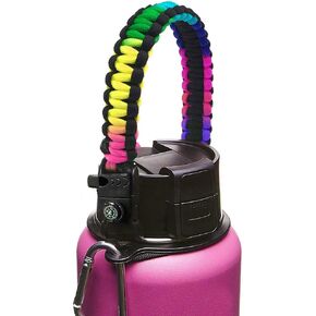 ALIENSX #1 Paracord Handle - Fits Wide Mouth Water Bottles 12oz - 64oz, Durable Carrier Survival Strap Cord with Safety Ring and Carabiner - Ideal Water Bottle Handle Strap in Kuwait