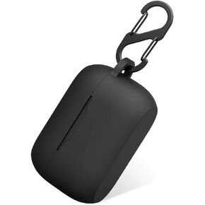 Silicone Case for Jabra Elite 75t & Jabra Elite Active 75t, Soft and Flexible, Scratch/Shock Resistant Cover with Carabiner for Jabra 75t Earbuds (Elite 75t, Black)