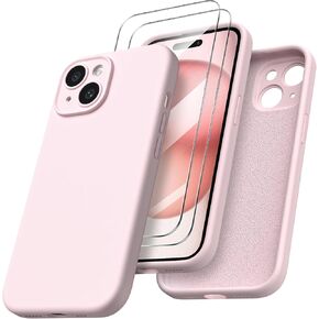 ORNARTO Compatible with iPhone 15 Case Shockproof with Screen Protectors, Waterproof Liquid Silicone Rubber Full Cover Protective Case for iPhone 15 6.1 inch-Baby Blue in Kuwait