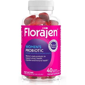 Florajen Women's Probiotic, Daily Gummies for Urinary Health, Immune Support, and Digestive Supplement, 40 Gummies