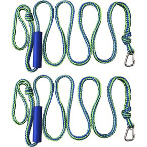 Shaddock Fishing PWC Boat Docking Lines,2 Pack Tow Rope with Clip and Loop Heavy Duty Braided Line Marine Rope Tube Ideal for Jet Ski Watercraft Boat Kayaking Available in 4 Sizes