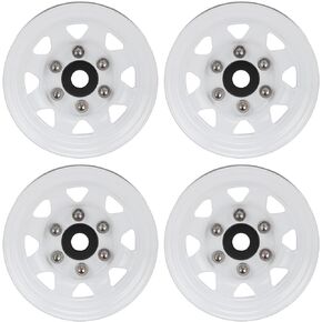 VGEBY Beadlock Wheel Rims, 4 Pcs 1.55 Inch Beadlock RC Wheel Rim Hubs Universal RC Crawler Rims Fit for AX90069 Crawlers(White) Car Model Accessory 1.55 Beadlock Zinc 1.55