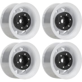 VGEBY Beadlock Wheel Rims, 4 Pcs 1.55 Inch Beadlock RC Wheel Rim Hubs Universal RC Crawler Rims Fit for AX90069 Crawlers(White) Car Model Accessory 1.55 Beadlock Zinc 1.55