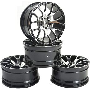 Aluminum Alloy Wheel Rims for 1:10 RC Drift On-Road Racing Car Touring Upgrade Parts (Black)