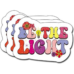 (3Pcs) Be The Light Sticker, Sticker Gifts Decorate Books, Laptops, Water Bottles Kindles Stickers, Phones Tumbler Sticker - Waterproof Vinyl 3" Inch