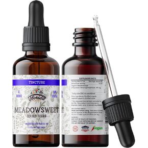 Meadowsweet Tincture Extract, Organic Meadowsweet (Filipendula Ulmaria) Dried Herb Herbal Supplement in Cold-Pressed Vegetable Glycerin