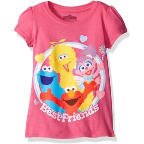 Sesame Street Girls' Toddler Girls' Best Friends Short-Sleeved Puff T-Shirt