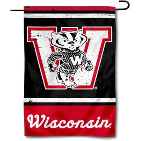 UW Badgers Throwback Vintage Retro Garden Flag