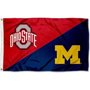 Ohio State vs Michigan House Divided 3x5 Flag Rivalry Banner