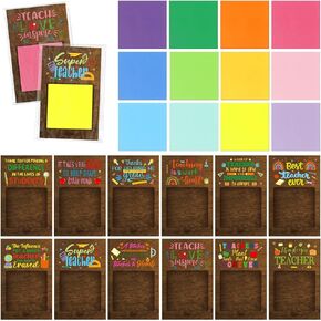 72 Pcs Teacher Appreciation Gifts Sticky Note Holder for Teacher's Day Thank You Gifts Bulk Sticky Note Pad Holder Notes OPP Bags for Coworker Employee