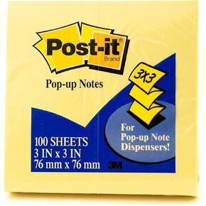 Post-it® Pop-up Notes, Canary Yellow, 100 Sheets per Pad, Pack of 12