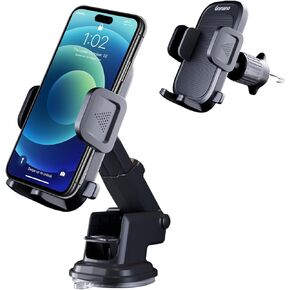 Car Phone Holder, [Powerful Suction] Phone Holders for Your Car Dashboard Windshield Air Vent, 3 in 1 Hands-Free Car Phone Mount Fit for iPhone Android Smartphone