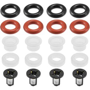 Fuel Injector Seal O Ring - Car O-Ring Rebuild Repair Kit - for Honda Fit 1.5L 2013-2009 NBR Rubber Black - 4 Sets