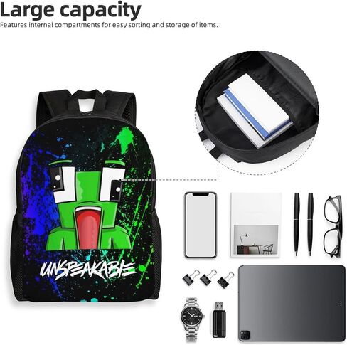 Game Backpack Anime 3D Bookpack Laptop Daypack Casual Travel Black 17 In in Saudi Arabia