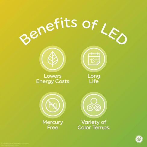 GE LED 9-Watt, 650 Lumens, (65W Equivalent) Soft White, BR30 Indoor Floodlight Bulbs, E26 Medium Base, 13-Year Life, 8pk in Saudi Arabia