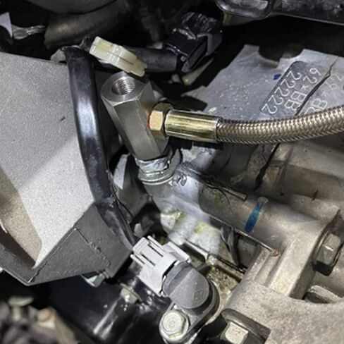 1/8 "الفولاذ المقاوم للصدأ BSPT NPT مستشعر ضغط الزيت تي شيرت محول توربو توريد قياس خط التغذية (M10x1.5 أنثى إلى M10 x 1.5 ذكر) in Saudi Arabia