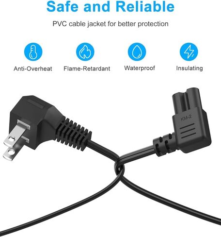 AC Power Cord for PS4/ PS5/ PS3/ Xbox/Xbox One/Xbox One S/Xbox Series X Replacement, 5FT 2 Prong AC Power Cable for Playstation 5 Playstation 4 Playstation Figure 8 Power Cord in Kuwait