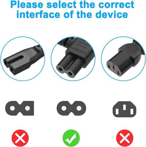 AC Power Cord for PS4/ PS5/ PS3/ Xbox/Xbox One/Xbox One S/Xbox Series X Replacement, 5FT 2 Prong AC Power Cable for Playstation 5 Playstation 4 Playstation Figure 8 Power Cord in Kuwait