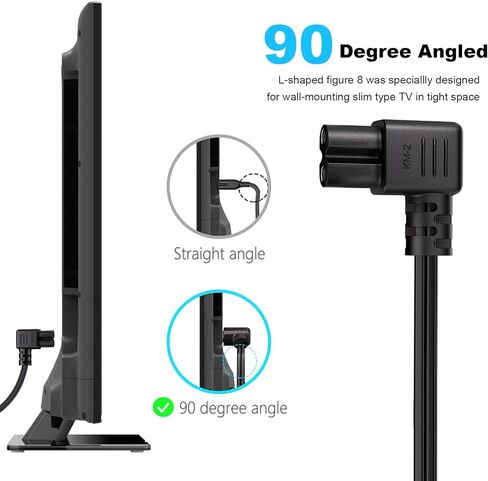 AC Power Cord for PS4/ PS5/ PS3/ Xbox/Xbox One/Xbox One S/Xbox Series X Replacement, 5FT 2 Prong AC Power Cable for Playstation 5 Playstation 4 Playstation Figure 8 Power Cord in Kuwait