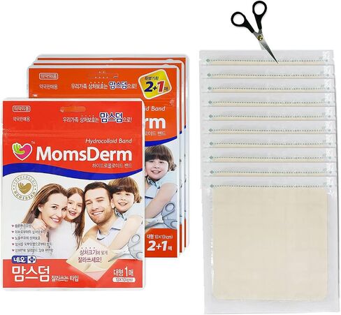 Hydrocolloid Transparent Cuttable Adhesive Bandage (4 x 4 inch) x 10 - Extra Large Korean Wound Cover Stretch Dressing Waterproof Bandages Fast Healing Wound Care First Aid Bandaid Patch in Saudi Arabia