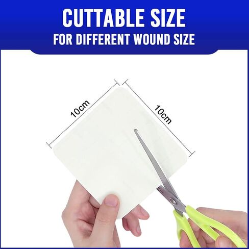 Hydrocolloid Transparent Cuttable Adhesive Bandage (4 x 4 inch) x 10 - Extra Large Korean Wound Cover Stretch Dressing Waterproof Bandages Fast Healing Wound Care First Aid Bandaid Patch in Saudi Arabia