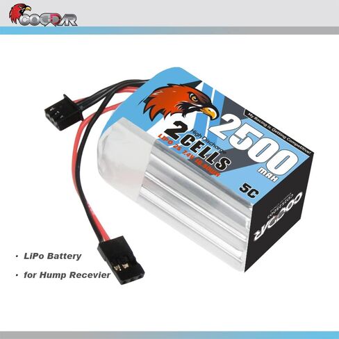 2500mAh 2S 7.4V 5C LiPo Battery with JR Connector for Hump Receiver, CD2S25005 in Kuwait