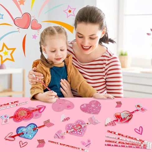 Nabance 30 حزمة من أقلام الرصاص لبطاقات عيد الحب للأطفال في الفصول الدراسية، مجموعة أقلام رصاص قرطاسية لعيد الحب للأطفال وهدايا تبادل الحفلات وجائزة الفصل الدراسي in Kuwait