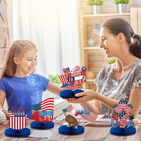 9 PCS 4th of July Decorations, Patriotic Decorations Centerpieces for 4th of July Party Decorations in Saudi Arabia
