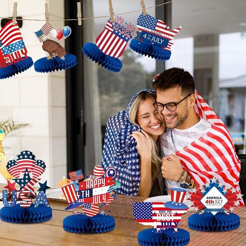 9 PCS 4th of July Decorations, Patriotic Decorations Centerpieces for 4th of July Party Decorations in Saudi Arabia