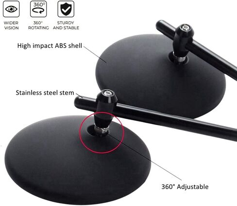 مرايا دراجة نارية مقاس 8 مم 10 مم، مرايا جانبية مستديرة للرؤية الخلفية مقاس 3.86 بوصة متوافقة مع Road King XL883C XL883N XL883L SPORTSTER، لدراجة الشوارع الرياضية كروزر تشوبر بوبر سكوتر in Kuwait